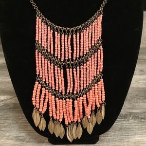 Peach Colored Large Hanging Necklace